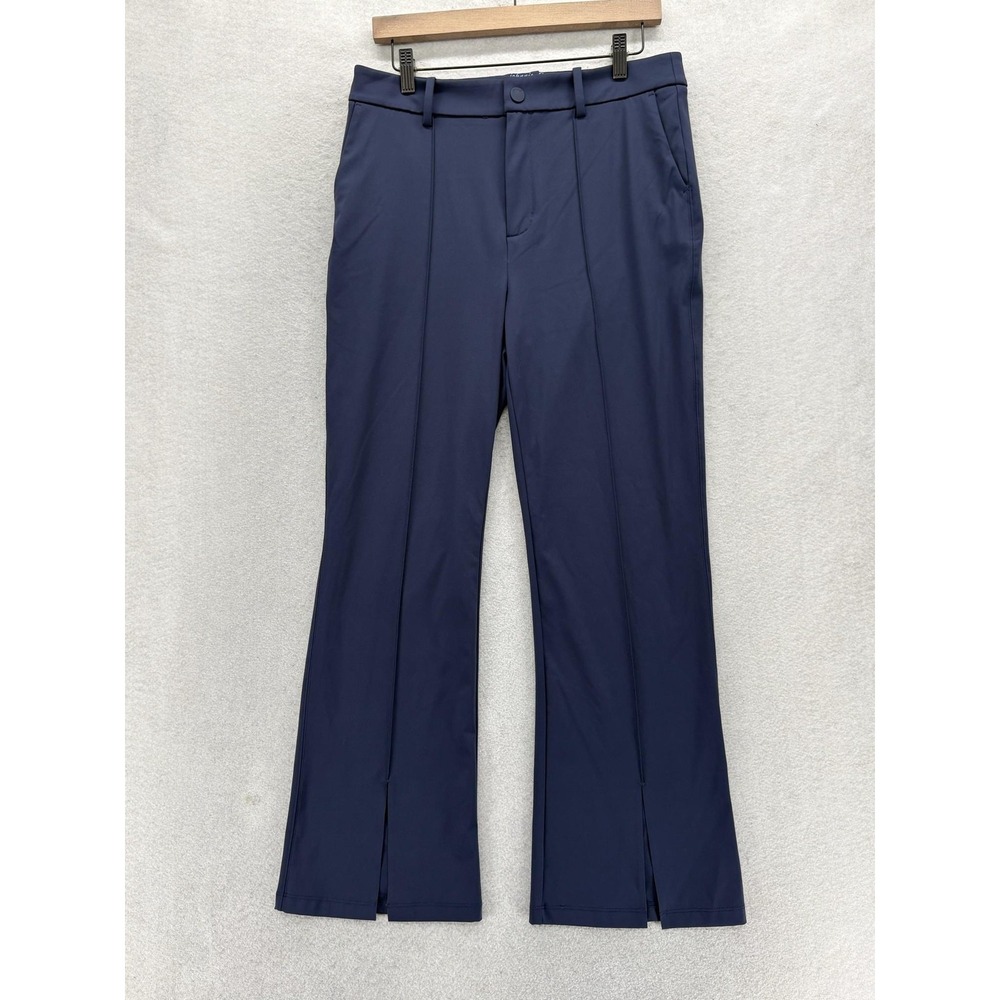 Johnnie O Hallie Pants Womens Medium Navy Stretch Front Slit Flare Golf Casual